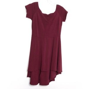 Sarin Mathews Red Fit Flare Hi Low Dress L